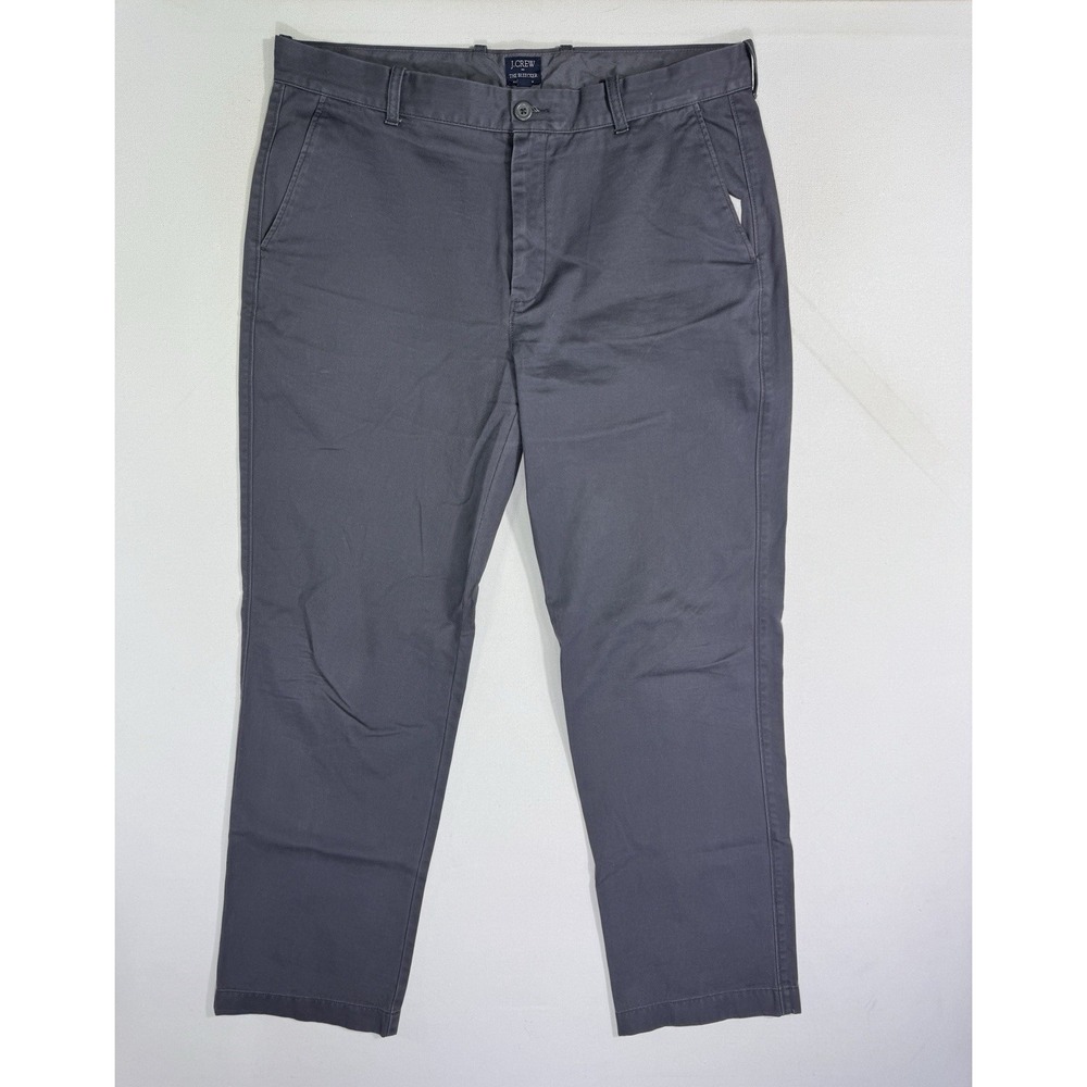 J Crew Bleecker Chino Pants Men's 35x32 (36x31) Grey Minimalist Slacks Casual